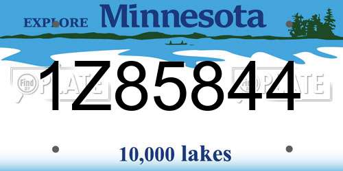 1Z85844 Minnesota License Plate