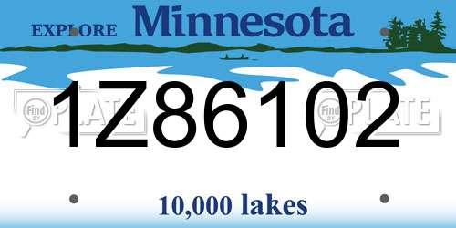 1Z86102 Minnesota License Plate