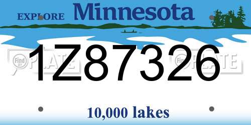 1Z87326 Minnesota License Plate