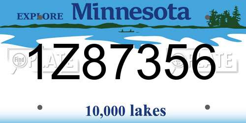 1Z87356 Minnesota License Plate
