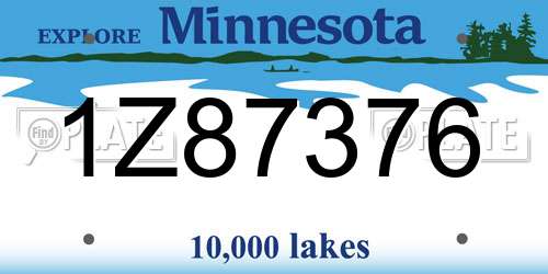 1Z87376 Minnesota License Plate