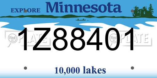 1Z88401 Minnesota License Plate