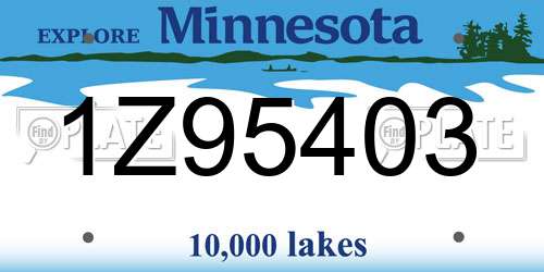 1Z95403 Minnesota License Plate