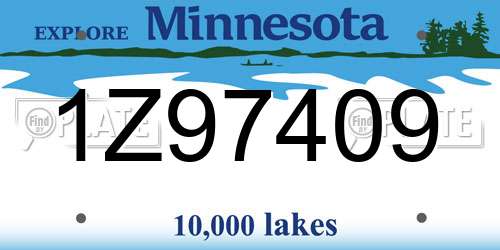 1Z97409 Minnesota License Plate