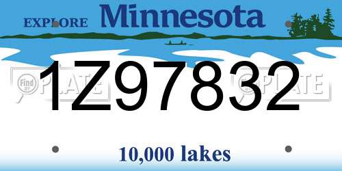 1Z97832 Minnesota License Plate