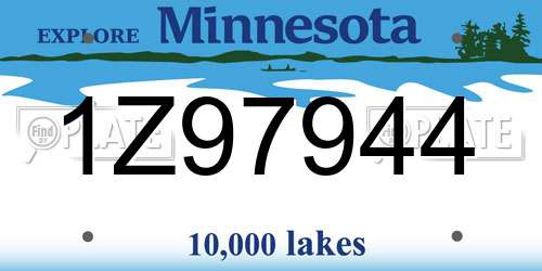 1Z97944 Minnesota License Plate