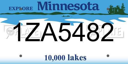 1ZA5482 Minnesota License Plate