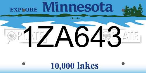 1ZA643 Minnesota License Plate