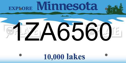 1ZA6560 Minnesota License Plate