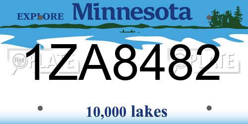 1ZA8482 Minnesota License Plate