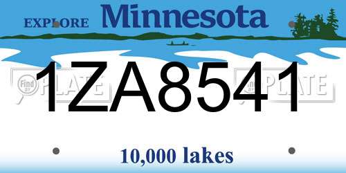 1ZA8541 Minnesota License Plate