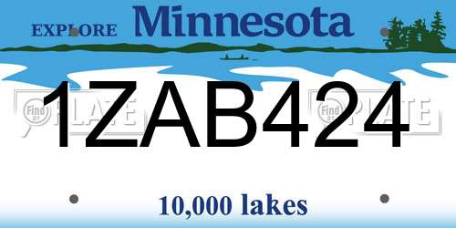 1ZAB424 Minnesota License Plate