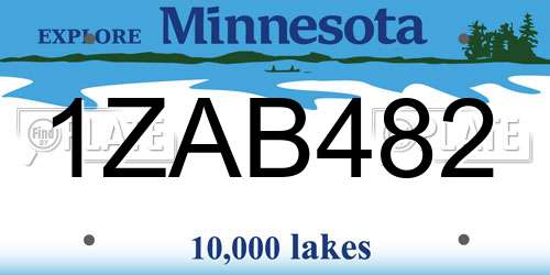 1ZAB482 Minnesota License Plate