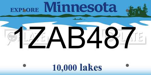 1ZAB487 Minnesota License Plate