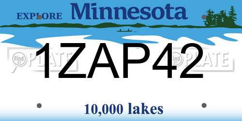 1ZAP42 Minnesota License Plate