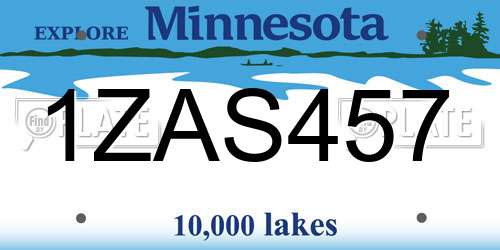 1ZAS457 Minnesota License Plate