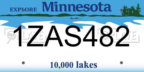 1ZAS482 Minnesota License Plate