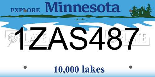 1ZAS487 Minnesota License Plate