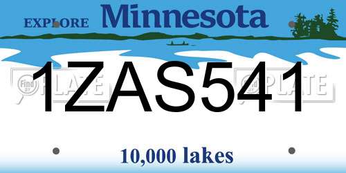 1ZAS541 Minnesota License Plate
