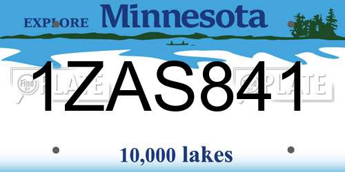 1ZAS841 Minnesota License Plate