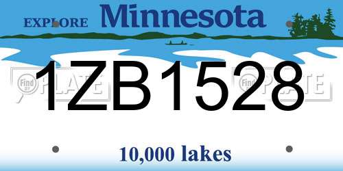 1ZB1528 Minnesota License Plate