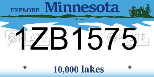1ZB1575 Minnesota License Plate