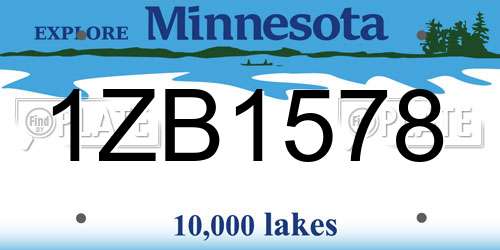 1ZB1578 Minnesota License Plate