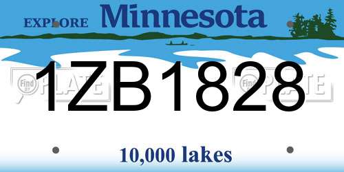 1ZB1828 Minnesota License Plate