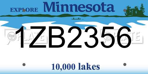 1ZB2356 Minnesota License Plate