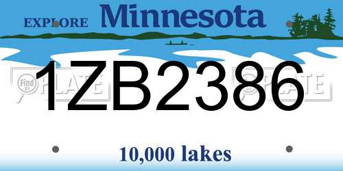 1ZB2386 Minnesota License Plate