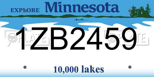 1ZB2459 Minnesota License Plate