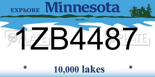 1ZB4487 Minnesota License Plate