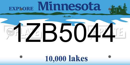 1ZB5044 Minnesota License Plate