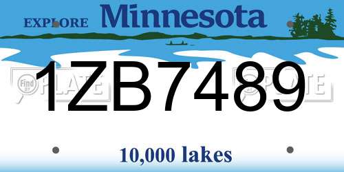 1ZB7489 Minnesota License Plate