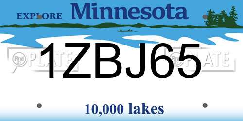 1ZBJ65 Minnesota License Plate