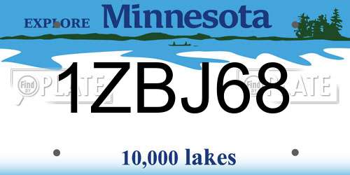 1ZBJ68 Minnesota License Plate
