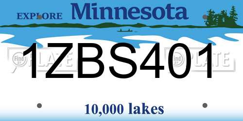 1ZBS401 Minnesota License Plate