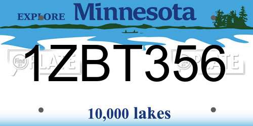 1ZBT356 Minnesota License Plate