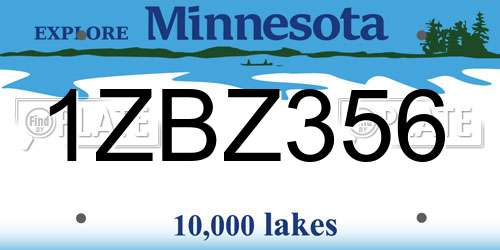 1ZBZ356 Minnesota License Plate