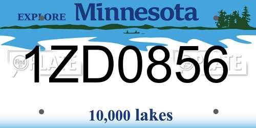 1ZD0856 Minnesota License Plate