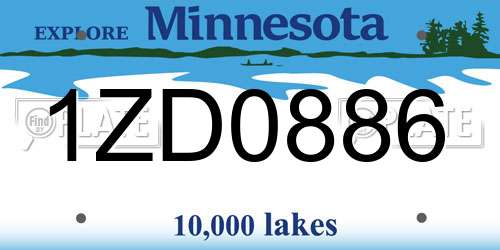 1ZD0886 Minnesota License Plate