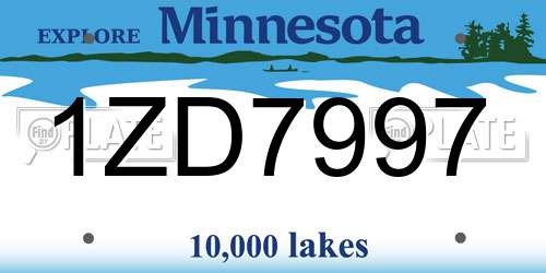1ZD7997 Minnesota License Plate