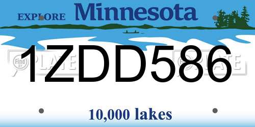 1ZDD586 Minnesota License Plate