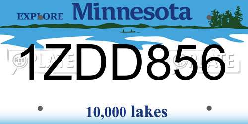 1ZDD856 Minnesota License Plate