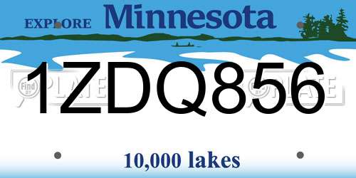 1ZDQ856 Minnesota License Plate