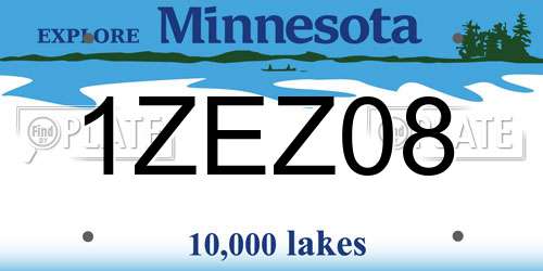 1ZEZ08 Minnesota License Plate
