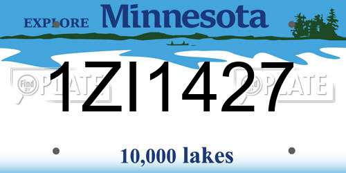 1ZI1427 Minnesota License Plate
