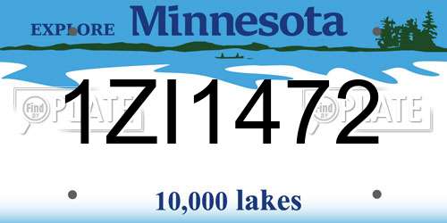 1ZI1472 Minnesota License Plate