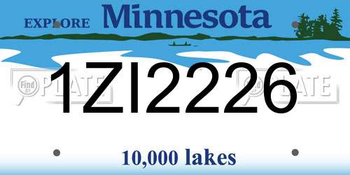 1ZI2226 Minnesota License Plate
