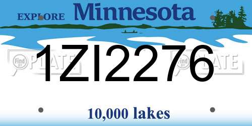 1ZI2276 Minnesota License Plate